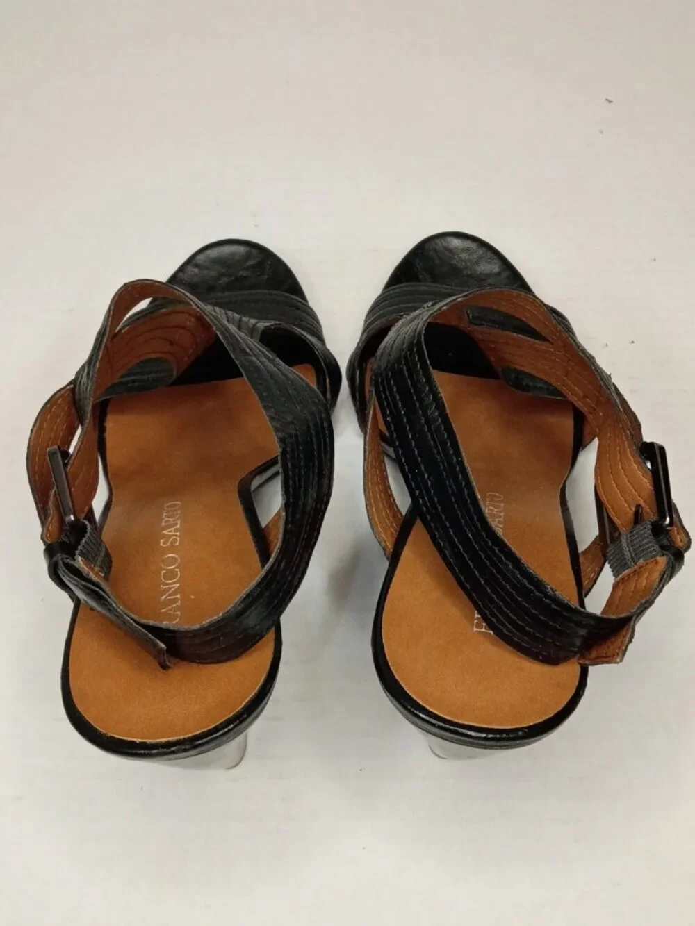 Franco Sarto Adonis Black Strappy Cone Heel Sandals Women's Size 8.5M